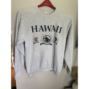 Vintage 80's Hawaii Islands‎ Raglan Sleeve Crewneck Sweatshirt Size L Fruit Loom